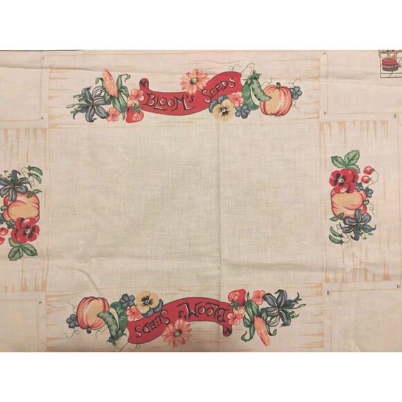 5/$25 Vintage Wamsutta Decorative Basket And Seed Packets Cotton Craft Panel NOS - Picture 4 of 10